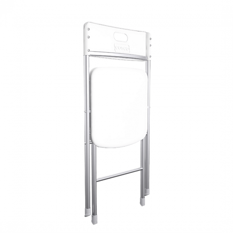 white resin sleek folding chair