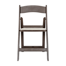 HERCULES Commercial Indoor Outdoor Lightweight Wood Look Resin Fol 5 Brown Resin Fruitwood Chair W/ Pad