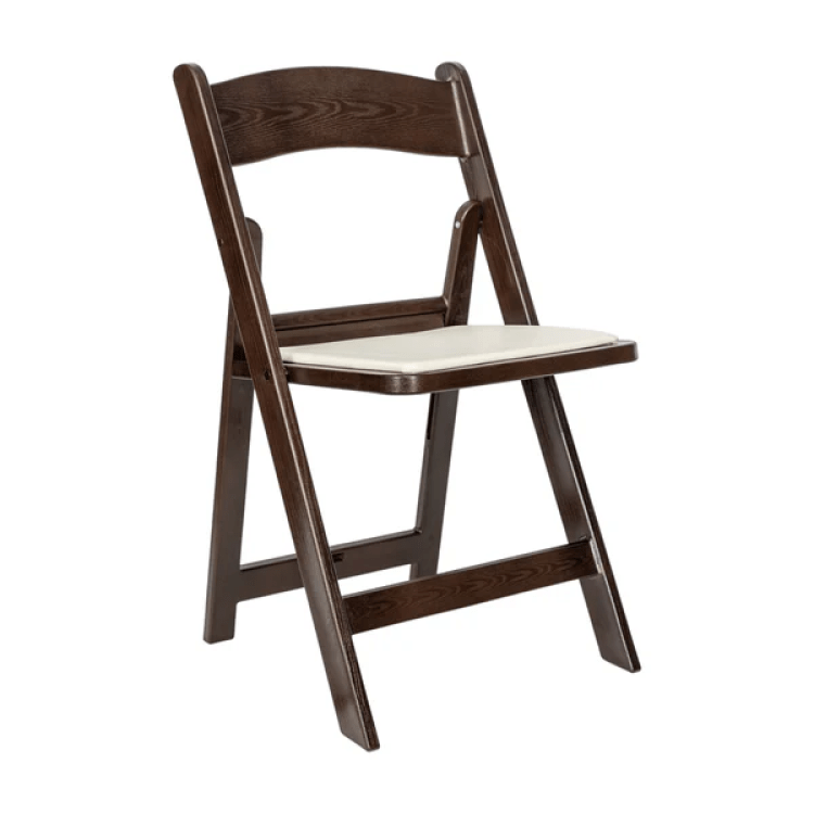 Brown Resin Fruitwood Chair W/ Pad